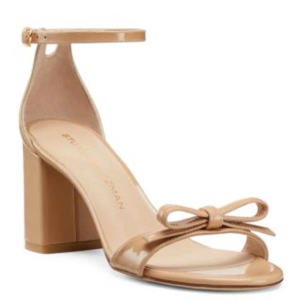 Stuart Weitzman Nudist Felicity 75mm Block-heel Sandals in Adobe